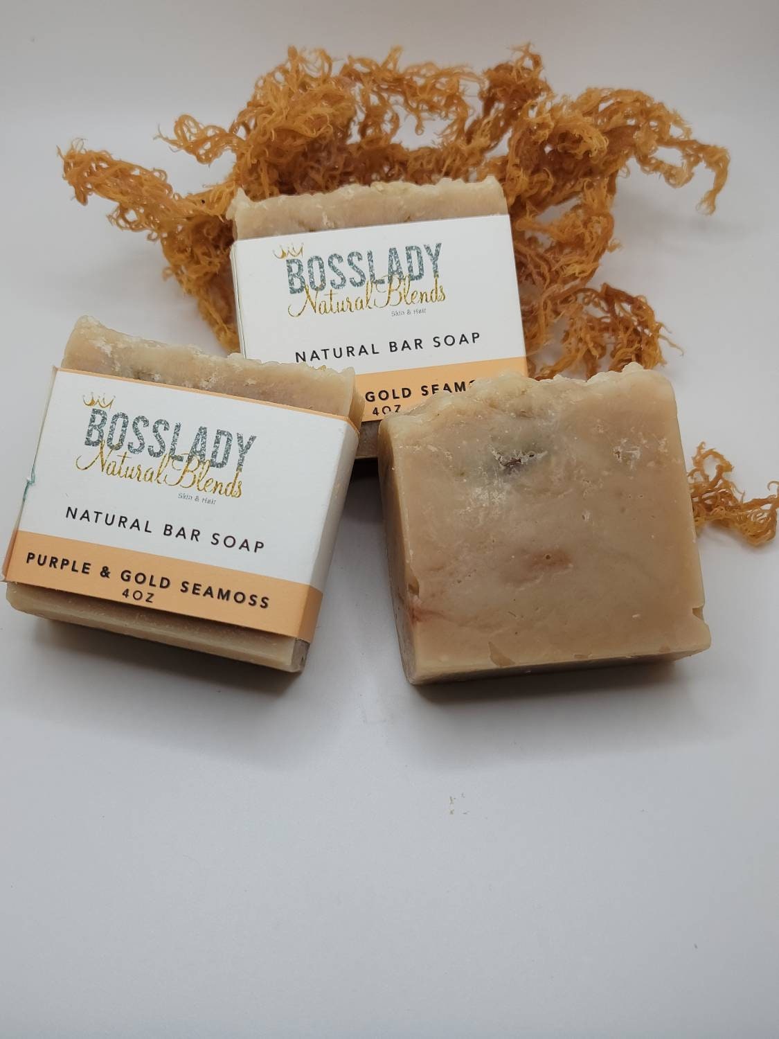 Purple & Gold Sea Moss / Bladderwack soap,